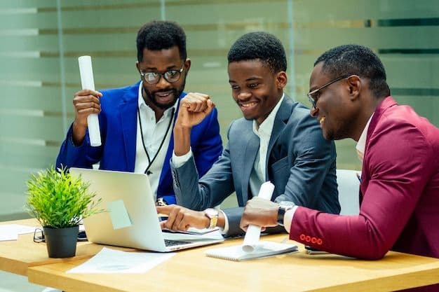 Breeze team collaborating and working